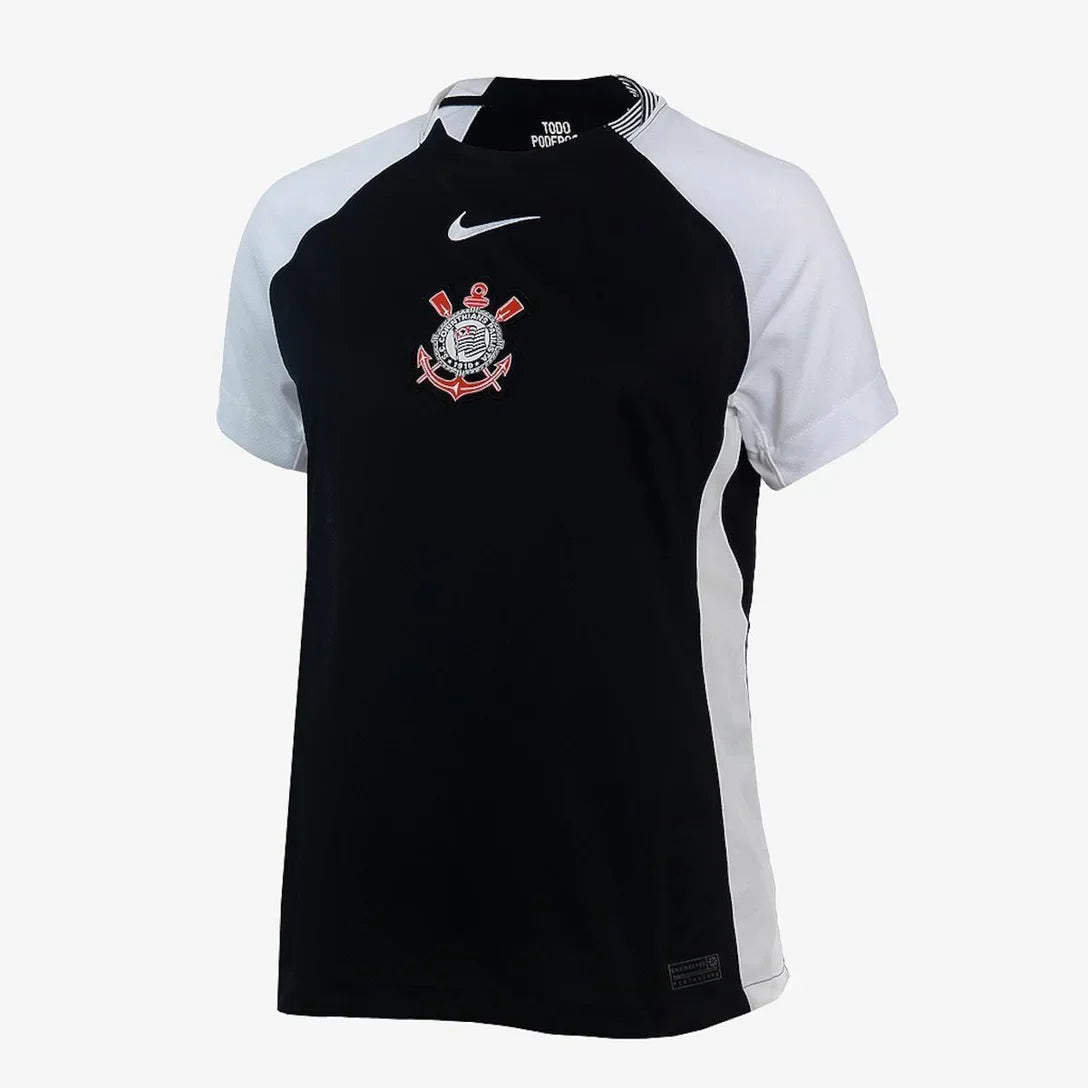 Camisa Corinthians II 25/26 Feminina - Preto+Branco