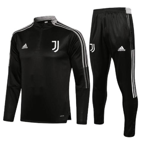 Conjunto Juventus Preta Adidas - Com Ziper
